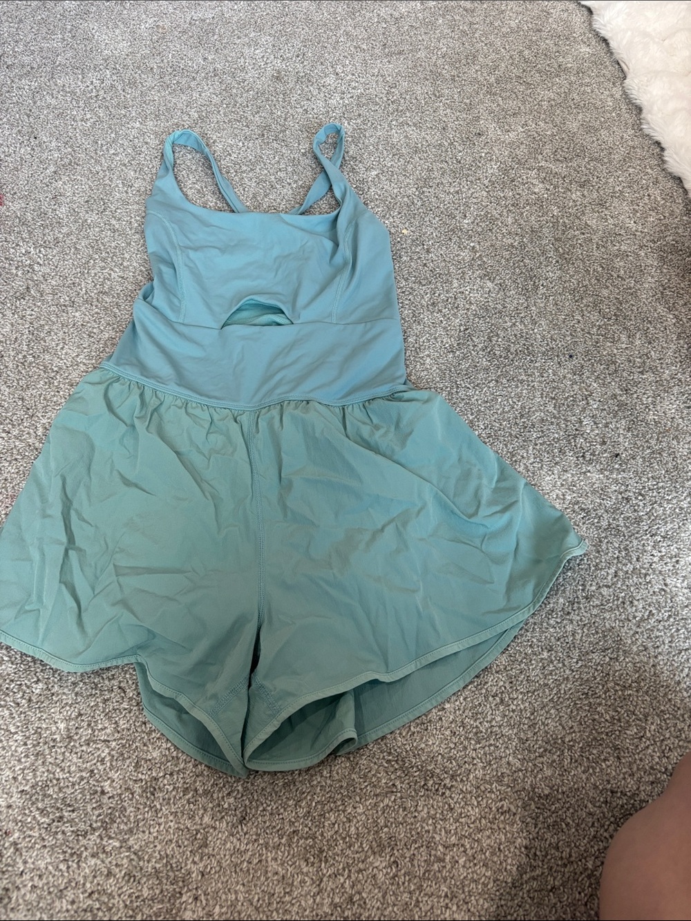 Women's Light Teal Romper Sleepwear - Comfortable Strappy Lounge Romper